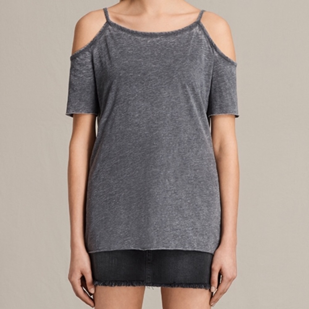 All Saints Tyra Debo Shirt Off the Shoulder Shirt